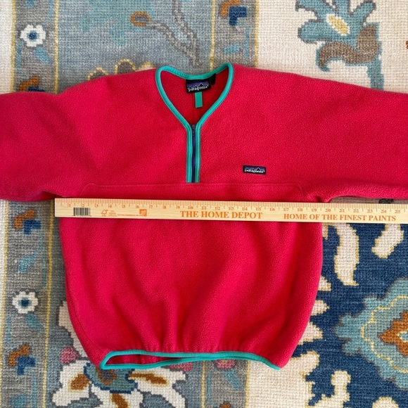 Vintage Patagonia Fleece Kids L Pink 1/4 Zip Made In USA Cozy Thick - Picture 8 of 10
